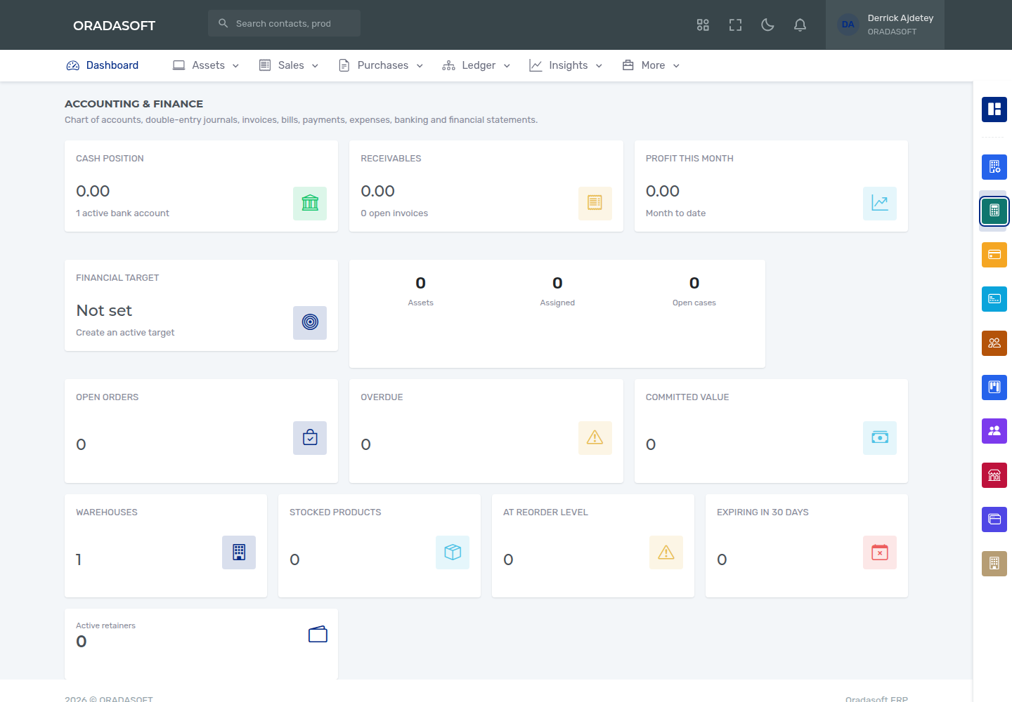 aDeraj Accounting & Finance dashboard