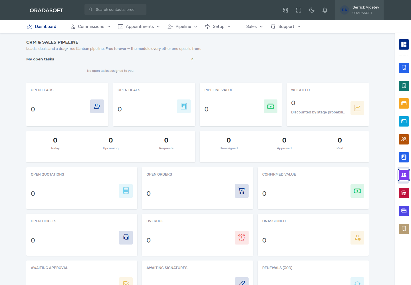 aDeraj CRM & Sales dashboard