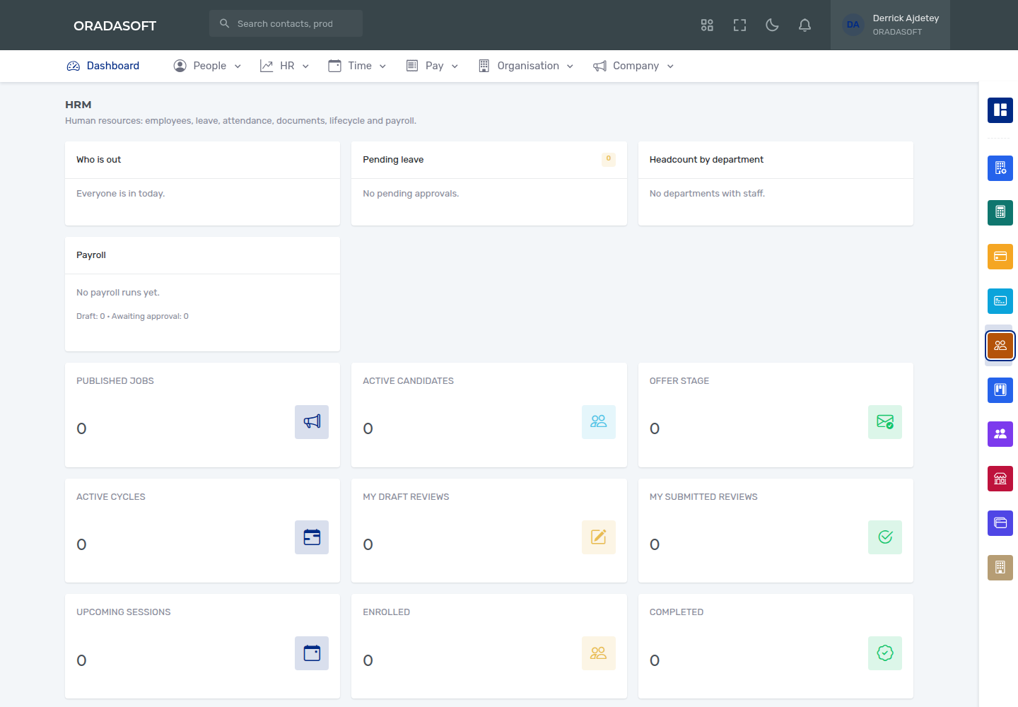 aDeraj HRM dashboard